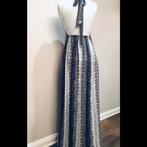 NWT  Maxi Dress Snakeskin Print Bobi black for Anthropologie - Picture 5 of 8